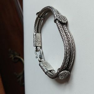 Vintage bali or indian style sterling silver 925 bracelet cool detail